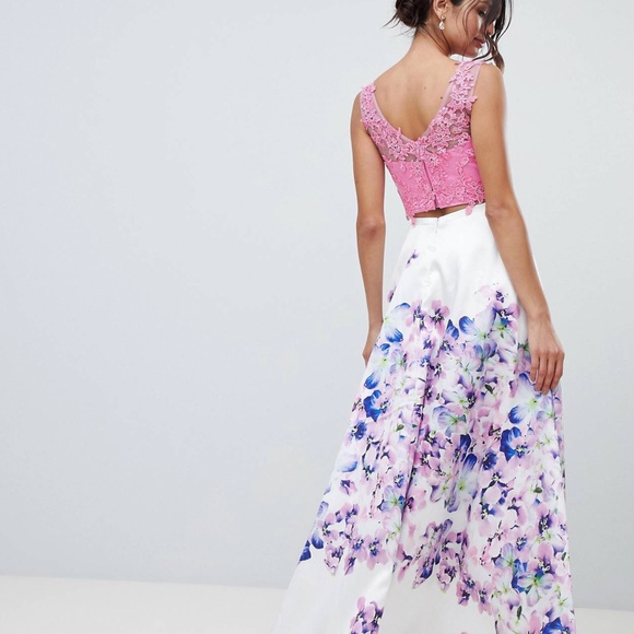 Floral Skirt Prom Dress by Forever Unique (2 piece) BEAUTIFUL! - Picture 5 of 7